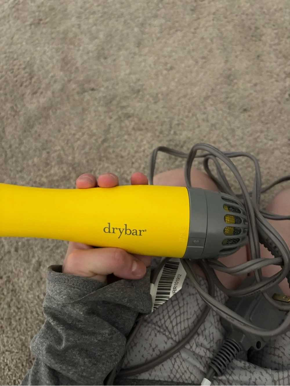 Drybar Yellow and Gray Hot Air Round Brush Styling Tool